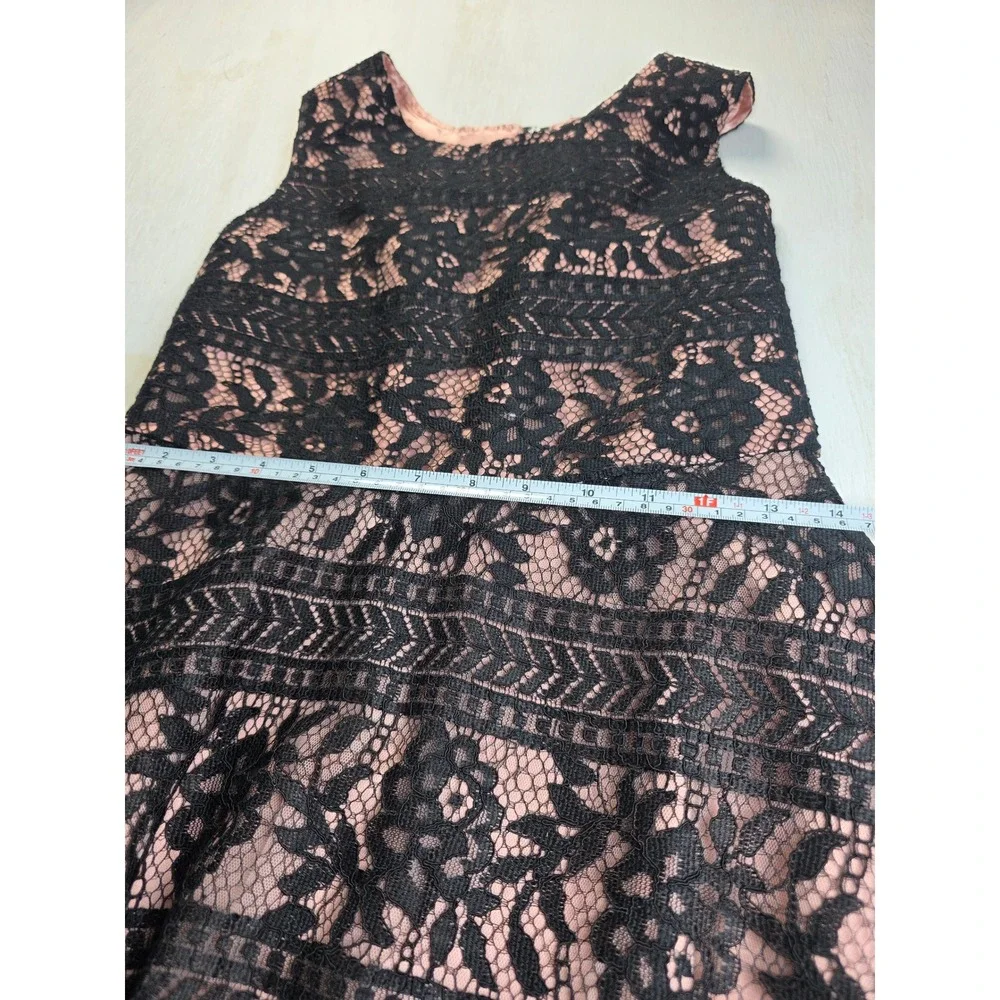 The Childrens Place Girls Black Lace Pink Satin Fit Flare Dress 14 Boho Classic